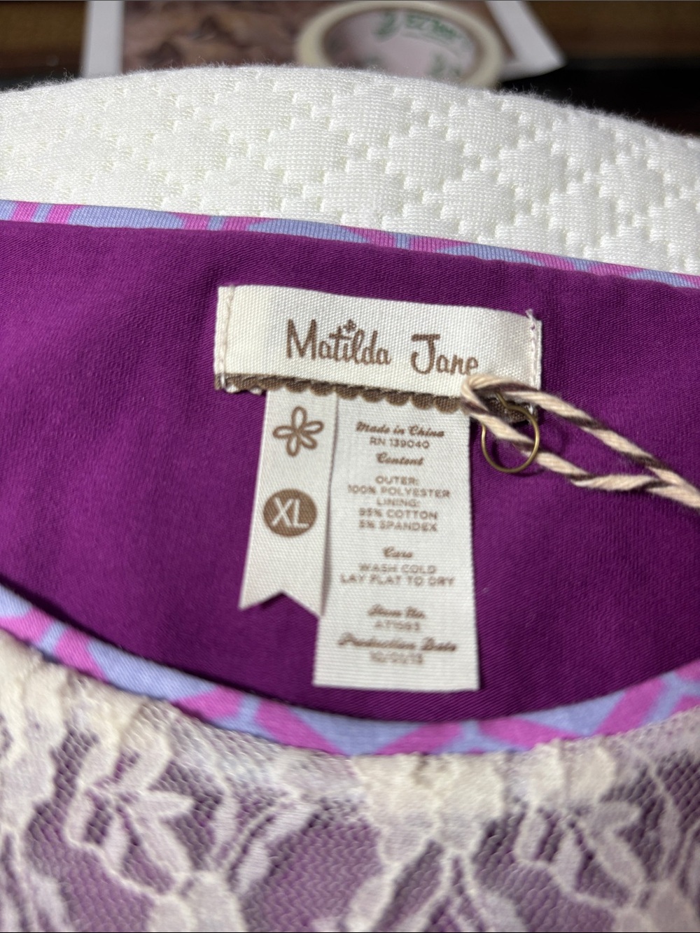 Matilda Jane Lavender Blouse with Cream Lace Overlay - Picture 6 of 11